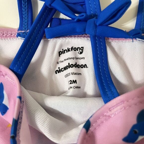 Nickelodeon Baby Shark Ruffle Tankini 2-PC Bikini Swimsuit Girls 12 Months NWT - Picture 5 of 9